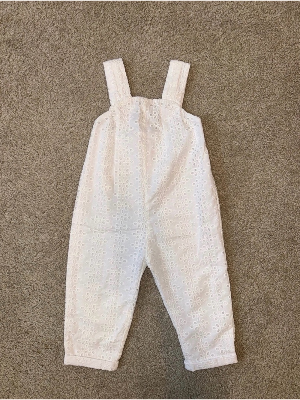 ZARA White Eyelet Kids Jumpsuit